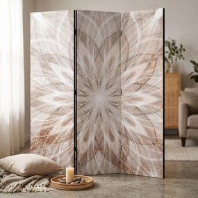 Parawan pokojowy 3-częściowy 135x172 Dwustronny dekoracyjny boho zen Beżowy Piaskowa Mandala