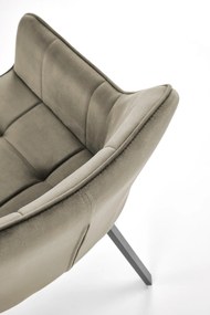 Krzesło do jadalni obrotowe z podłokietnikami beżowe welurowe K588