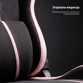 Fotel gamingowy młodzieżowy Diablo X-One Small Size materiałowy, Akira Pink