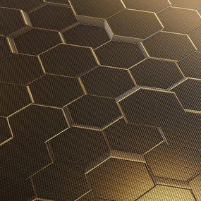 Obraz - Złote sześciokąty (170x50 cm)