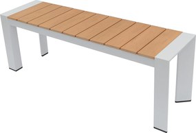 Ławka ogrodowa aluminiowa dł. 130 cm - Jasny naturalny i biały - NYROS od MYLIA