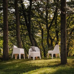 Plastikowe krzesło do ogrodu Milane, z podłokietnikami