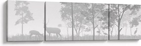 Obraz - Łąka z jeleniami (170x50 cm)