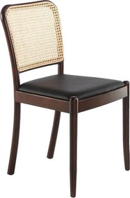 Rattan i czarne krzesło z ekoskóry 4094 ANGEL CERDA