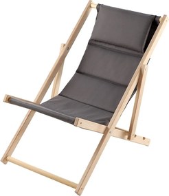 KADAX Leżak plażowy z poduszką Troia, szary