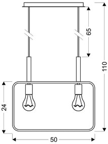 Biała podwójna lampa wisząca w stylu industrialnym - D223 Danola 4X