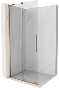 Mexen Velar L ścianka prysznicowa rozsuwana Walk-in 90 x 200 cm, transparent 8 mm, miedź szczotkowana - 871-090-003-03-65