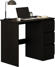 Biurko komputerowe stolik czarne młodzieżowe nowoczesne z szufladami loft