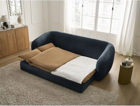 Ciemnoniebieska rozkładana sofa z tkaniny szenilowej 228 cm Neyo – Bobochic Paris