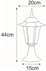 Czarna niska lampa ogrodowa w stylu retro - 3X S329 G2-E45