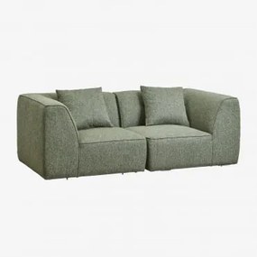 Sofa Modułowa Tapicerowana Cardea 2-częściowa Bouclé Salvia Zieleń - Sklum