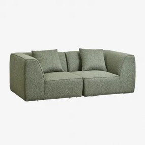 Sofa Modułowy 2-częściowy Tapicerowany Cardea Bukla Szałwiowa Zieleń - Sklum