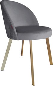 Krzesło TRIX tkanina Welur noga metalowa : Kolor nogi - Złota profil, Kolor tkaniny - VELVET - BL14, Typ siedziska - Siedzisko stałe