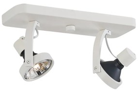 Designerski reflektor sufitowy biały GU10 70mm 2-punktowy regulowany - VoDesignerski Oswietlenie wewnetrzne