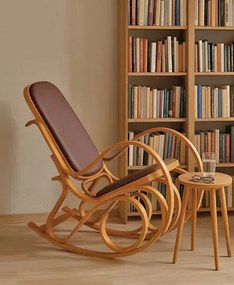 Drewniany fotel bujany w kolorze Wenge - Patma