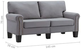 Luksusowa dwuosobowa sofa jasnoszara - Alaia 2X