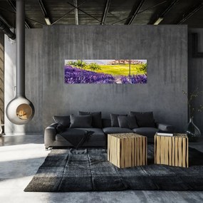 Obraz - Prowansja, Francja, malarstwo olejne (170x50 cm)