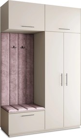 Masseno Garderoba REMA 150/240/60 cm Nowoczesna Szafa do Przedpokoju Kaszmir, MONOLITH 62 (Wrzosowy)