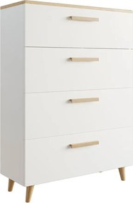 Biała komoda 80 cm z 4 szufladami H4-Z87
