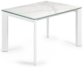 Rozkładany stół z dodatkowym blatem z blatem w dekorze marmuru 80x120 cm Axis – Kave Home