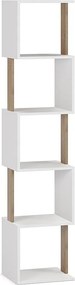 Półka kolumnowa Maldivas 5 otworów kolor biały/dąb