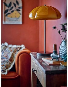 Lampa stołowa w kolorze ochry ze szklanym kloszem (wysokość 46,5 cm) Kinoko – Bloomingville