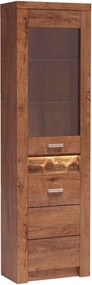 Witryna ZERI 192 x 56 cm, Stojąca witryna do Salonu, Brązowy