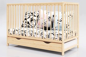 Łóżeczko Dominik sosna 120/60 z szufladą