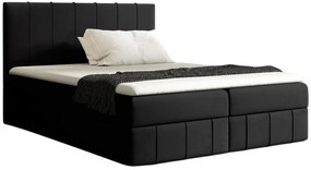 Czarne łóżko kontynentalne z pojemnikiem 5 rozmiarów K1-H31