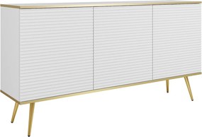 Komoda w stylu glamour w kolorze białym z nóżkami złotymi, 160 x 85 x 39