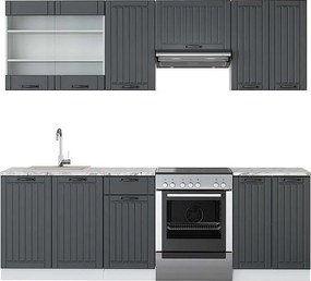 Aneks kuchenny antracytowy dom wiejski/biały 240x60x81.6 fame-line