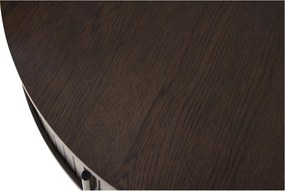 Okrągły stolik w dekorze dębu w ciemnym naturalnym kolorze ø 85 cm Meta – Unique Furniture