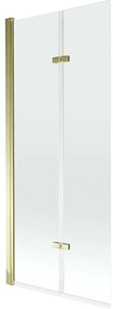 Mexen Castor parawan nawannowy 2-skrzydłowy 80 x 150 cm, transparent, złoty - 892-080-002-50-00