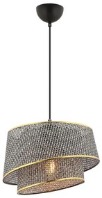 Žyrandol na przewodzie BARETTE 1xE27/60W/230V szary/złoty