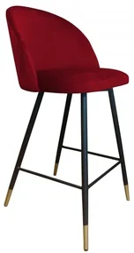 Hoker niski CLAUDINE VELVET GOLD bordowy ATOS