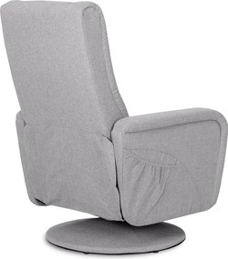 Fotel Rozkładany Obrotowy Masujący z Podnóżkiem SPIKE 2 Szary Nowoczesny