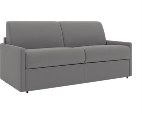 Kanapa 3-osobowa rozkładana typu express z tkaniny - Kolor: jasnoszary - Pow. spania: 140 cm - Materac 22 cm z pamięcią kształtu CALIFE