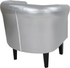 MIADOMODO Zestaw foteli Chesterfield, 58x71x70 cm, srebrny