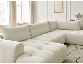Beżowy rozkładany/ze schowkiem narożnik (prawostronny/w kształcie litery U) Fuji – Bobochic Paris