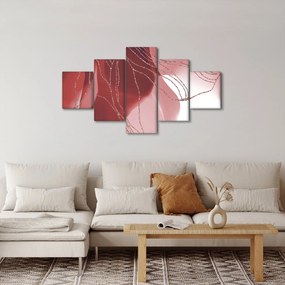 Obraz - Czerwony abstrakcyjny kwiat N⁰1 (125x70 cm)