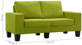 2-osobowa sofa zielona z podłokietnikami - Lurra 2Q