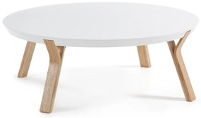 Biały stolik Kave Home Solid, ø 90 cm