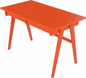 Drewniane biurko z szufladami Visby EDDA / pomarańczowy