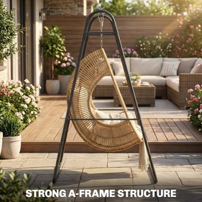 Outsunny Stojak na fotele wiszące, 150 kg nośności, do wnętrz i na zewnątrz, czarny | Aosom PL