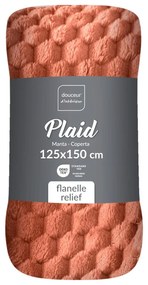 Koc z mikfroflaneli w kolorze terakoty 125x150 cm Mini Frosty – douceur d'intérieur