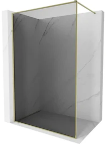 Mexen Kioto-XF ścianka prysznicowa Walk-in z ramką 100 x 202 cm, grafit 10 mm, złota - 800-100-104-50-40-X