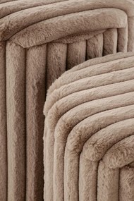 Pufy, zestaw 2 sztuk capuccino/złote FIDO ze schowkiem, plusz