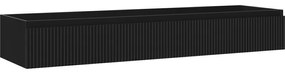 Mexen Rivel szafka łazienkowa podumywalkowa 160 cm, 1 szuflada, ryflowana , czarna mat - 91A20-16023-1-BF71