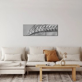 Obraz - Pszenica, czarno - biały (z zegarem) (90x30 cm)