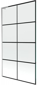 Mexen Next L parawan nawannowy 1-skrzydłowy 100 x 150 cm, czarny wzór, chrom - 895-100-000-03-77-01